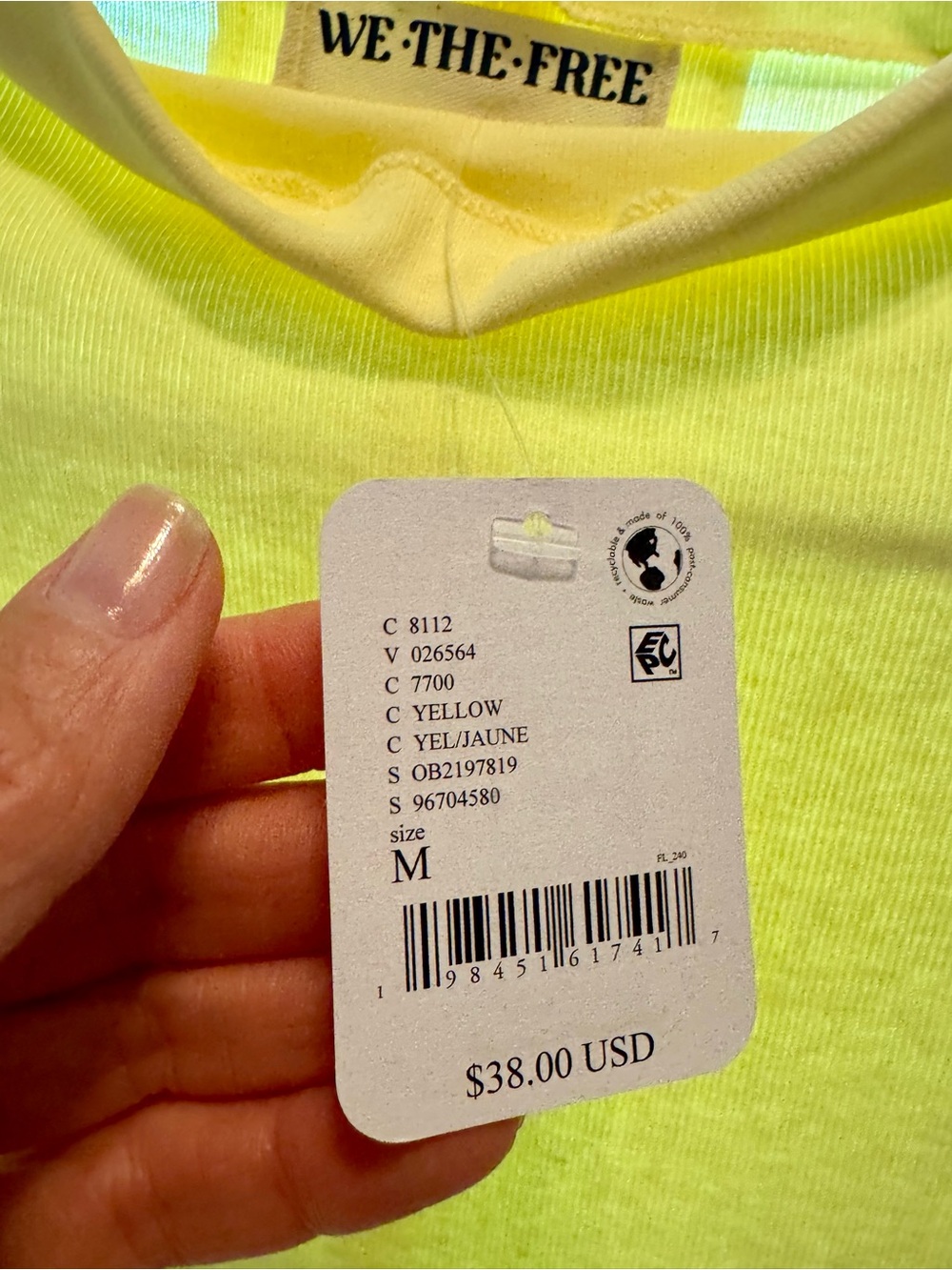 We The Free Short Sleeve Mock Neck Top — Pale Yellow - Picture 3 of 3
